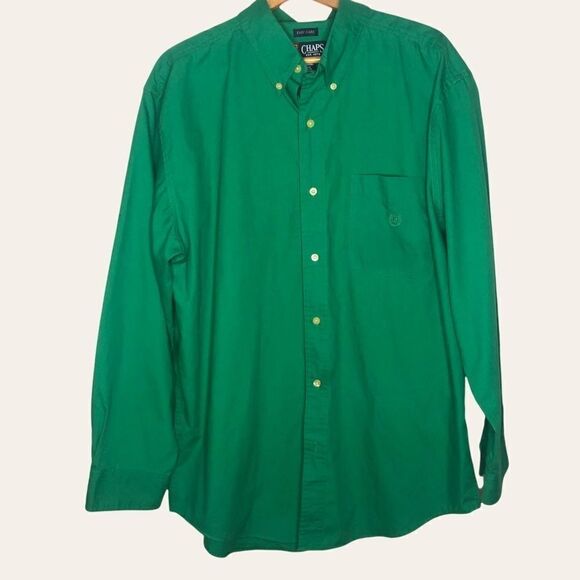 CHAPS DRESS SHIRT, Green XL - Picture 1 of 4